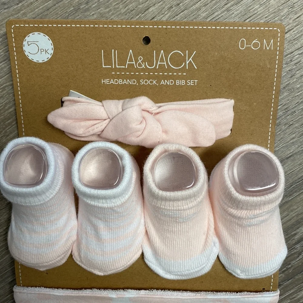 Lila & Jack 5pack Bib Sock Headband NWT